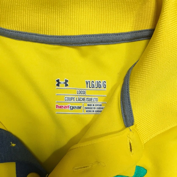 Yellow youth Large Under Armour polo shirt - Picture 2 of 2